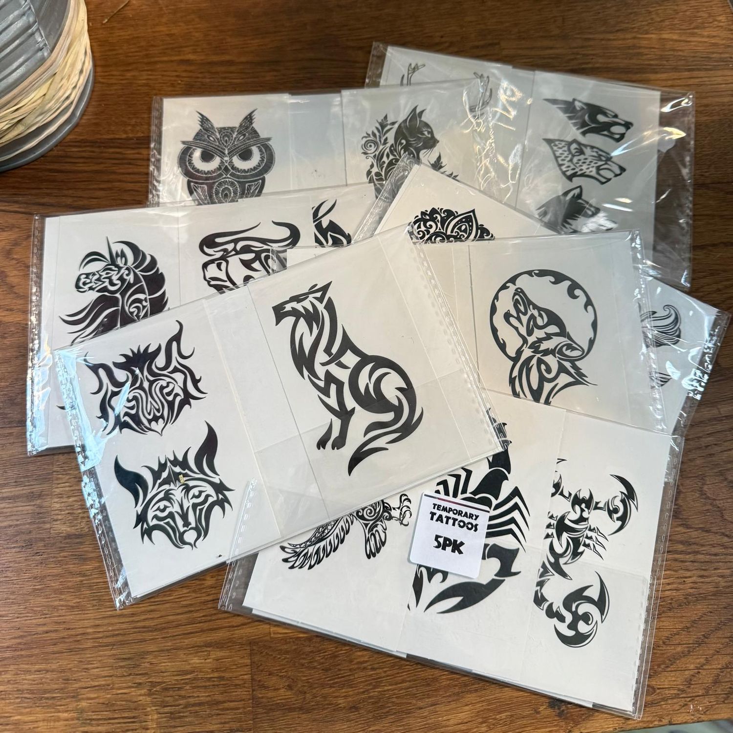 5pk; Temporary Tattoo's (Medium)