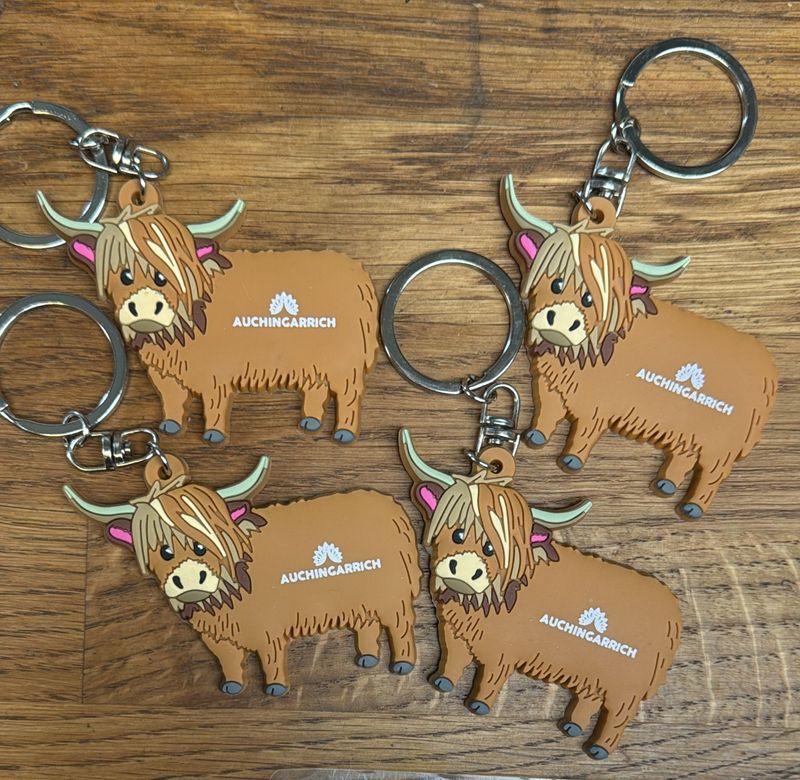 Auchingarrich Keyring; Highland Cow