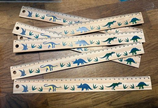 Wooden Ruler (30cm); Dinosaur Design
