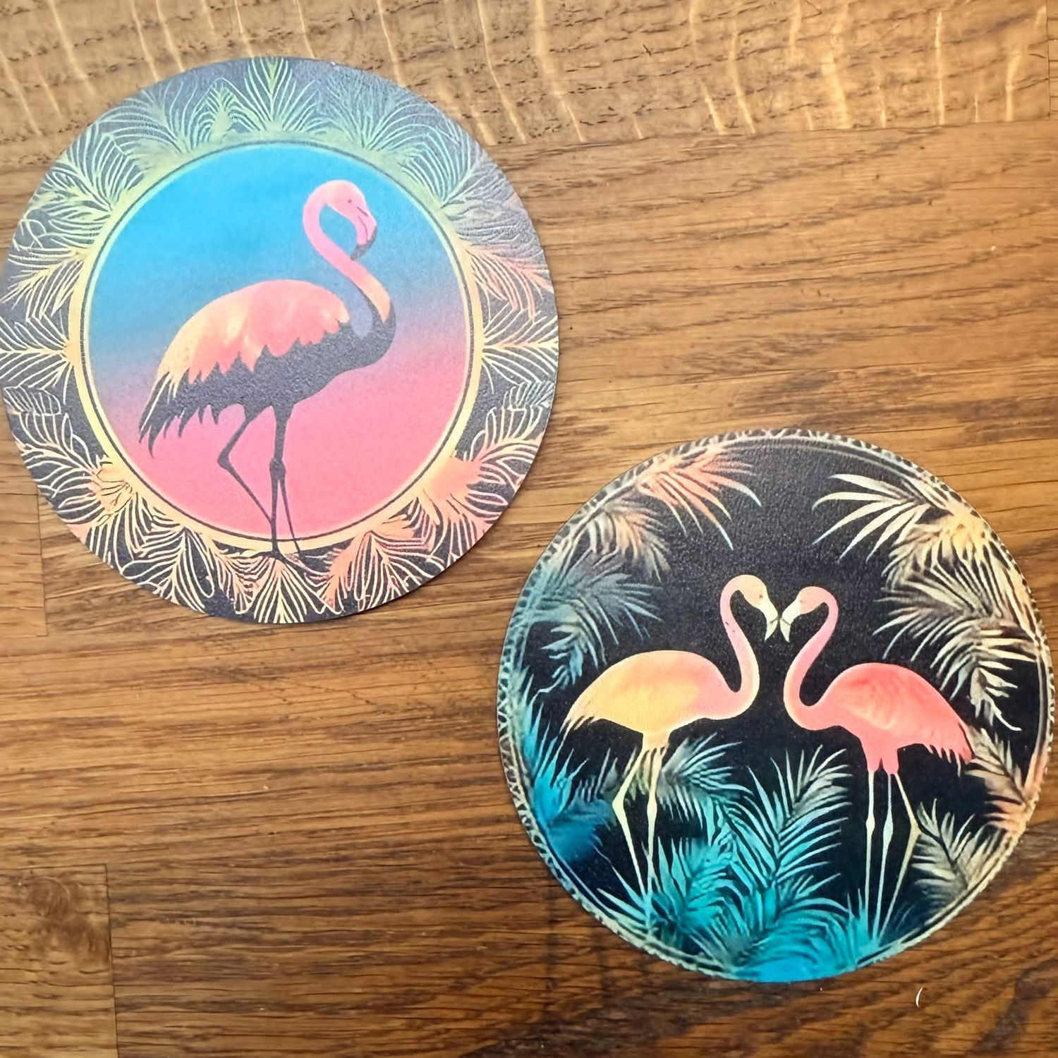 Flamingo Wooden Coaster