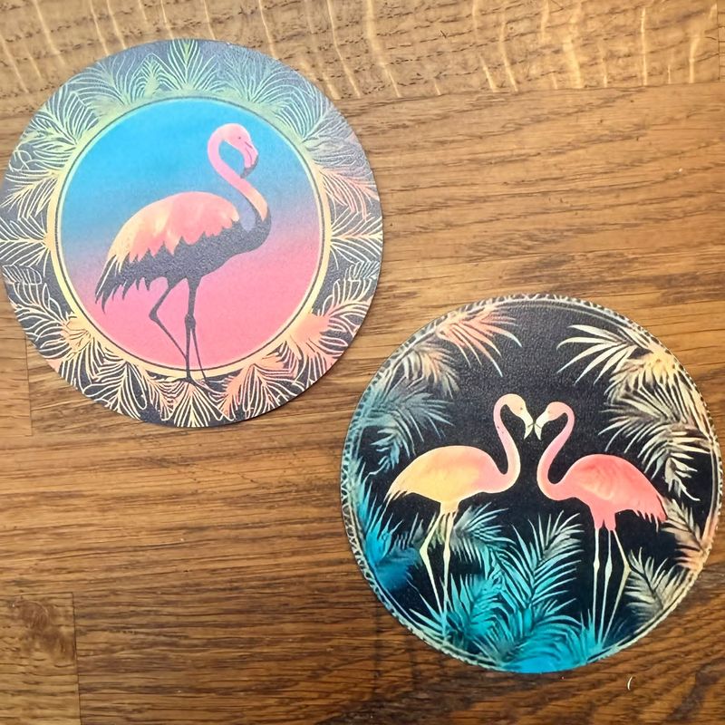 Flamingo Wooden Coaster