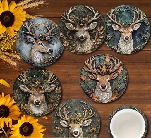Woodland Stag Wooden Coaster