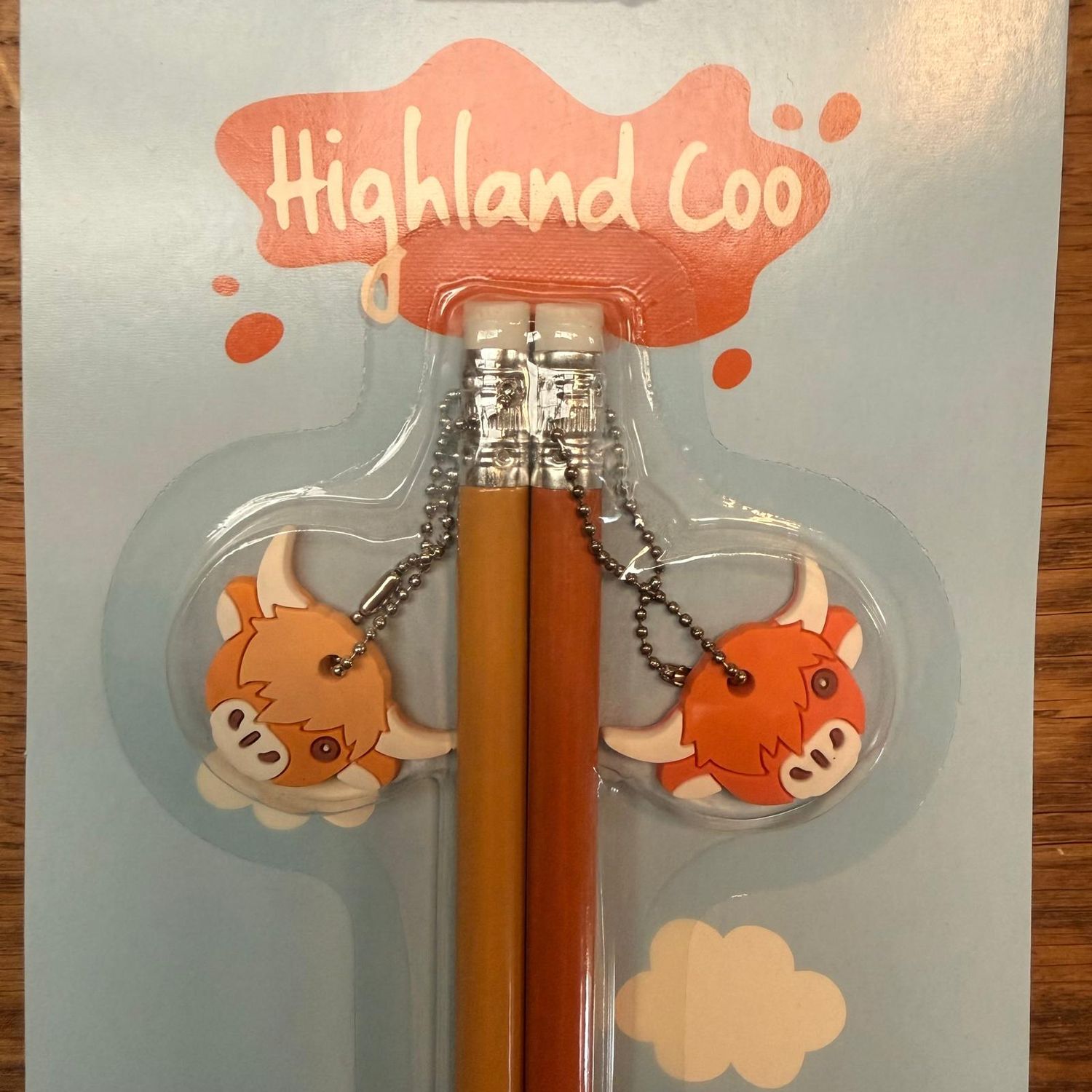 Highland Coo Charm Pencils (2pk) Highland Coo Charm Pencils (2pk)
