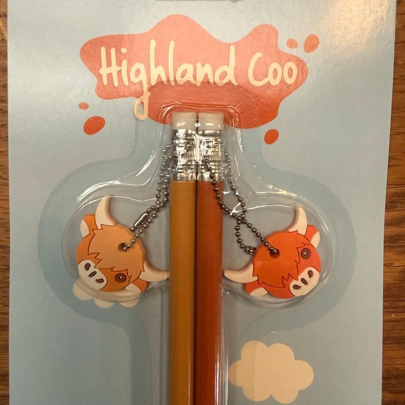 Highland Coo Charm Pencils (2pk)