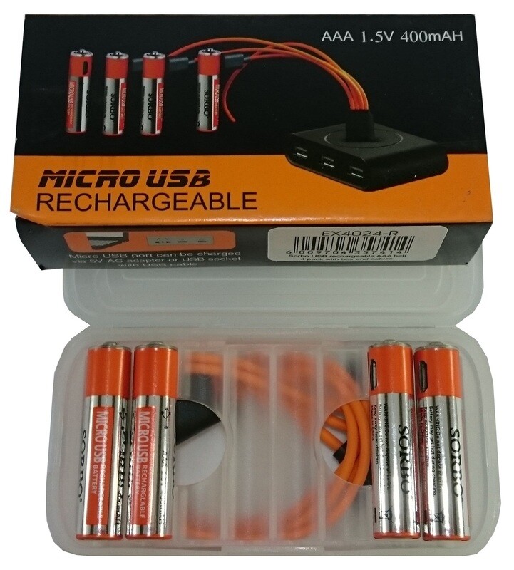 Sorbo USB Rechargeable Batteries: Lithium Polymer