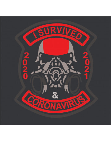 Badge: I Survived Covid (Orange and  Black)