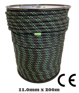 Static Rope 11.0mm x 200m Black