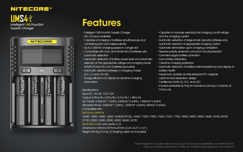 NiteCore UMS4 charger
