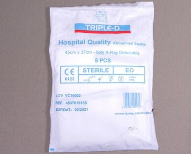 Abdominal Swabs: 45X37X5mm
