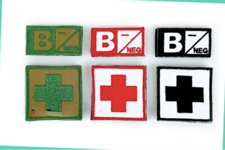 Bushveldt Set: B- Blood Type Patch with Velcro Backing