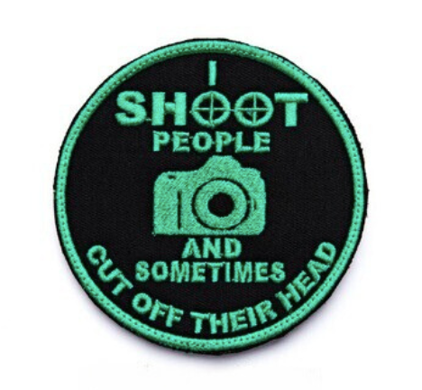 Bushveldt I SHOOT PEOPLE BADGE -  GREEN