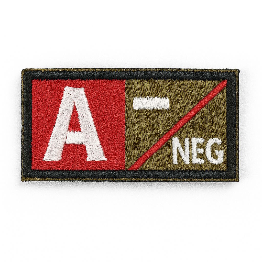 A- Khaki Red Black Blood Group Patch