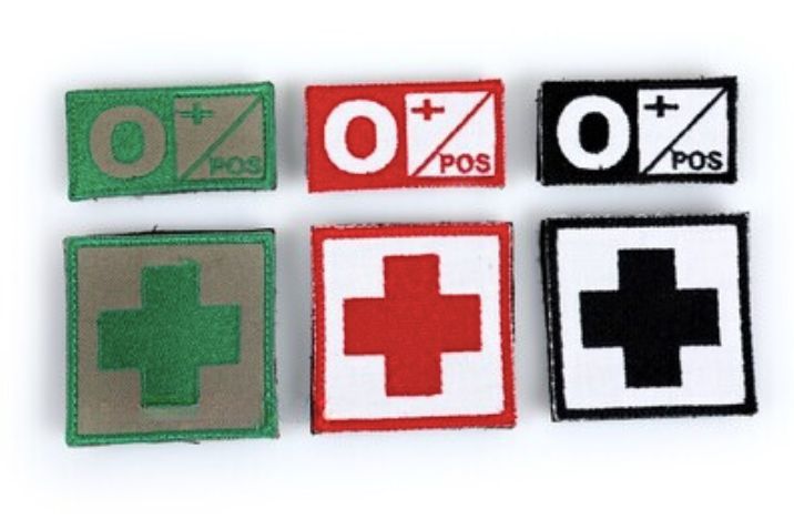 Bushveldt Set: O+ Blood Type Patch with Velcro Backing