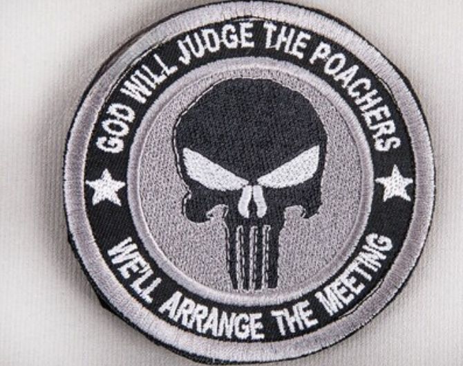 Bushveldt God will Judge the Poachers: Badge - Grey Black