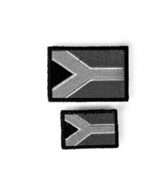 Bushveldt Badge Flags:  Small South Africa Black & White