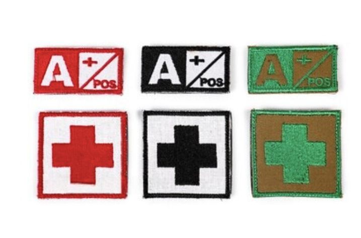 Bushveldt Set: A+ Blood Type Patch with Velcro Backing. A Pos.