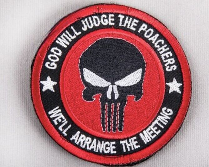 Bushveldt God will Judge the Poachers: Badge - Red Black