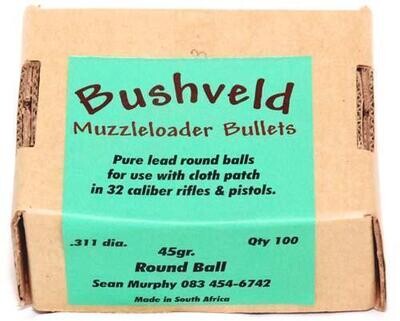 Bushveldt Muzzleloader Round Balls .311 dia. 45gr Bushveldt Muzzleloader Round Balls .311 dia. 45gr