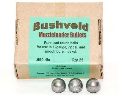 Bushveldt Muzzleloader Round Balls .690 dia. 495gr