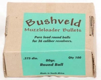 Bushveldt .375 80gr Round Ball - Revolver / 100 Bushveldt .375 80gr Round Ball - Revolver / 100