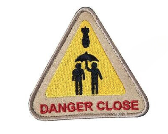 Bushveldt Danger Close Patch Black with Yellow -