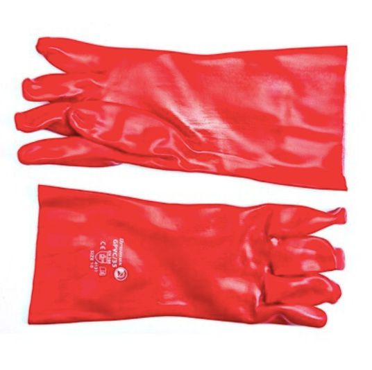 Glove PVC Red Open Cuff 8" (200mm)