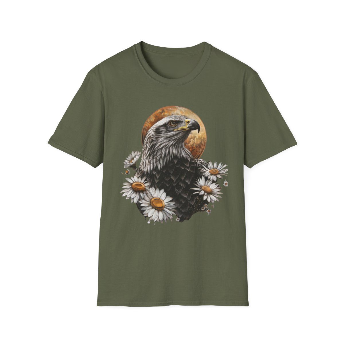 Eagle &amp; Daisy Graphic Unisex T-Shirt - Nature Inspired Apparel