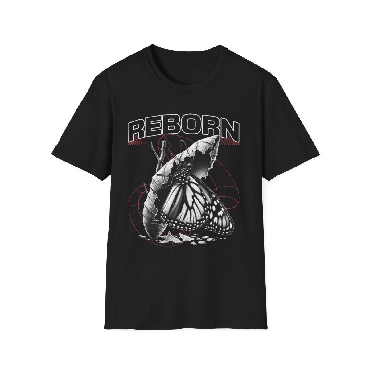 Reborn Butterfly Graphic T-Shirt | Unisex Softstyle Tee, Inspirational Clothing, Nature Lover Gift, Eco-Friendly Fashion, Unique Statement