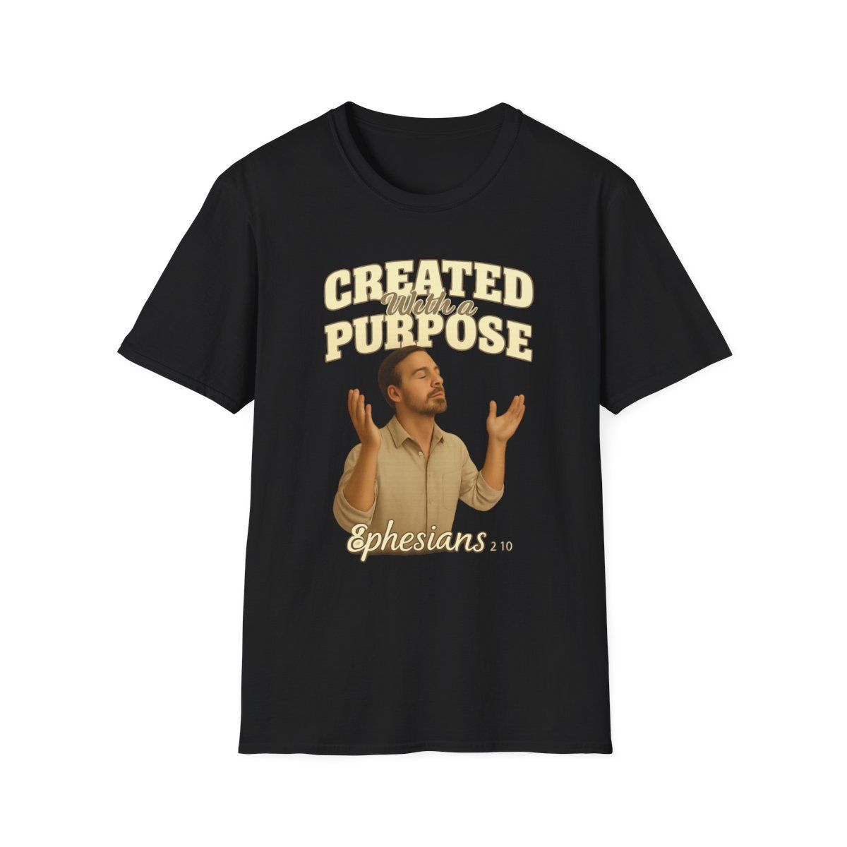 Unisex Softstyle T-Shirt with &#39;Created with a Purpose&#39; Design - Inspirational Tee for Everyday Wear, Gift for Faith Lovers, Scripture [...]