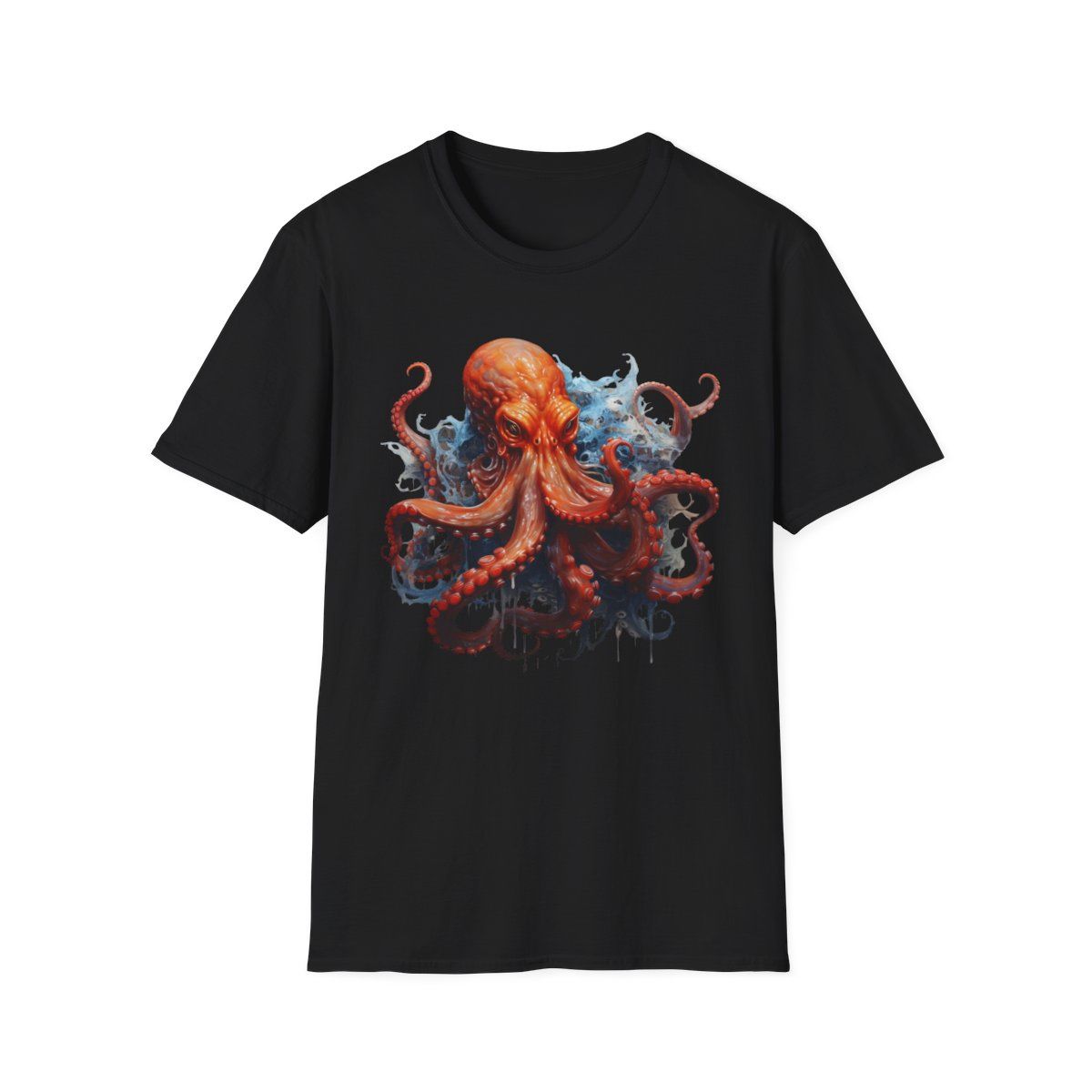 Octopus Adventure Unisex Softstyle T-Shirt, Nautical Shirt, Ocean Lover Gift, Marine Art Tee, Beachwear, Summer Fashion