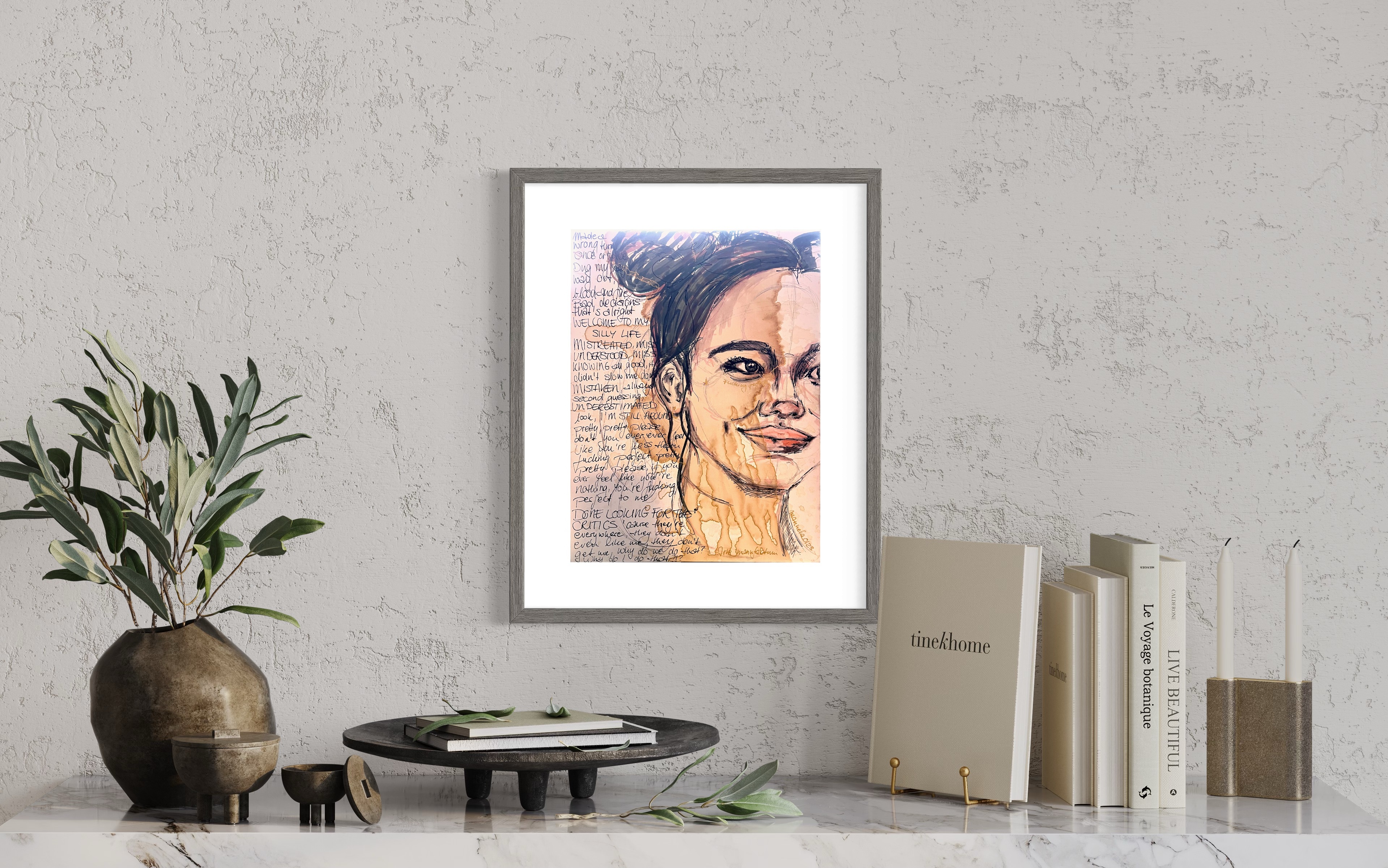 Coffee Painting „F**king perfect“ 30x40cm