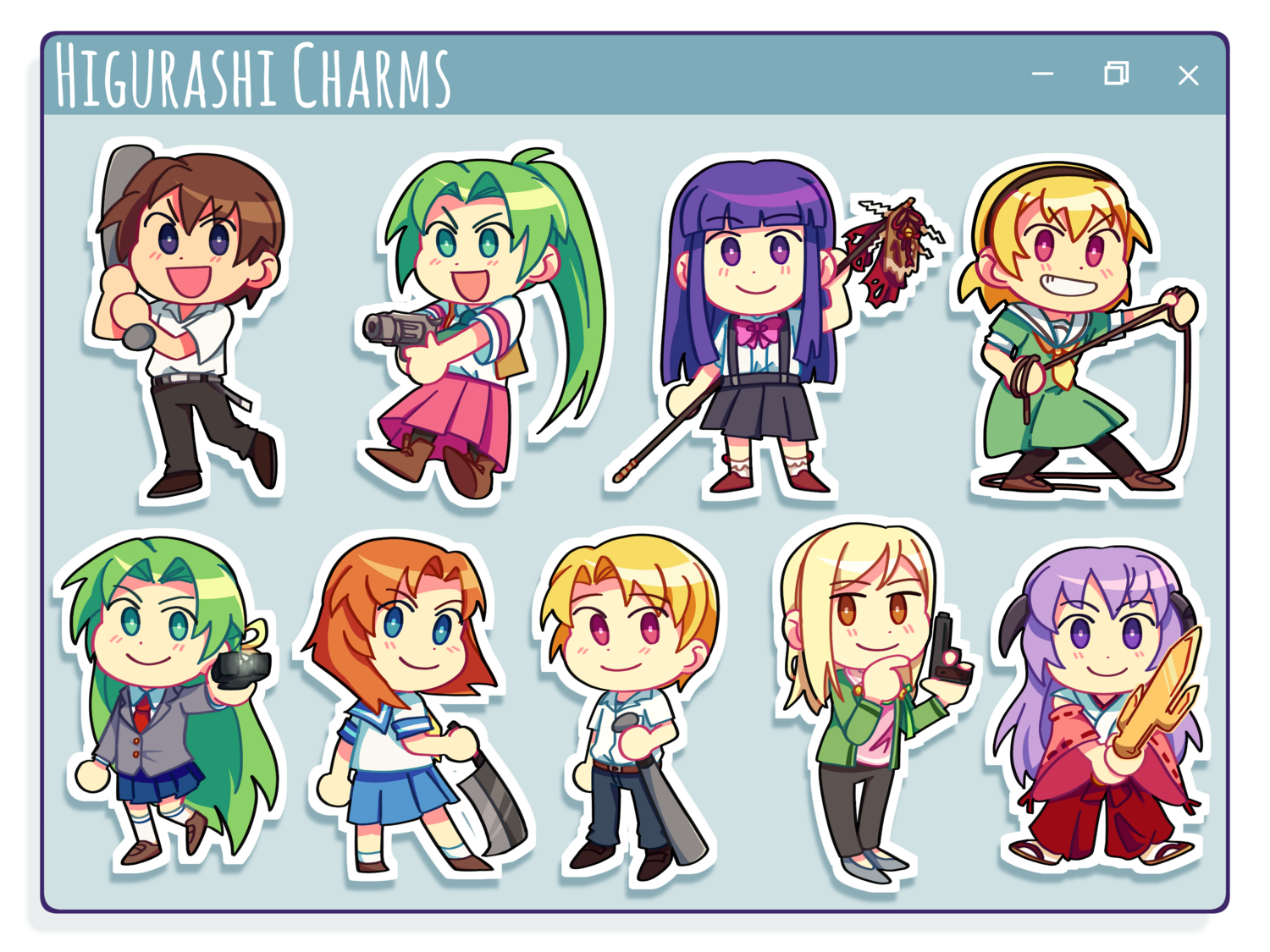 Higurashi No Naku Koro Ni 2.5-Inch Double-sided Charms [IN STOCK]