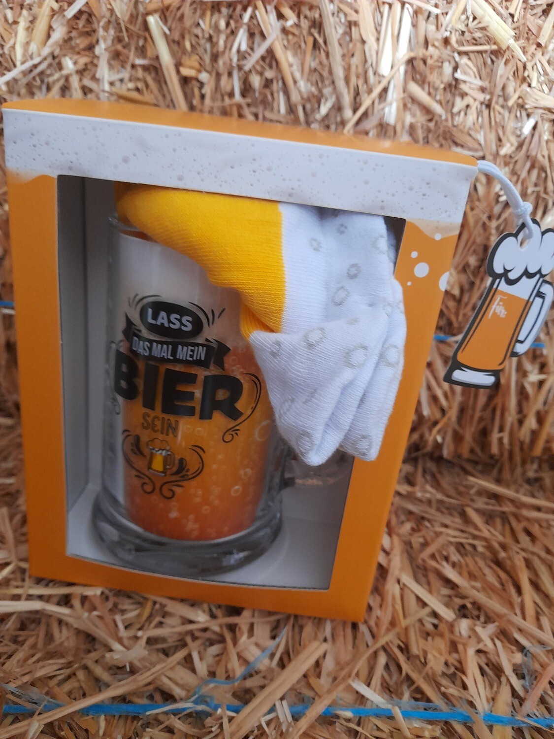 Bierglas mit Socken