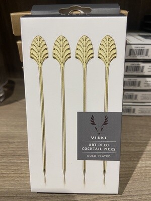 Gold Plated Art Deco Cocktail Picks