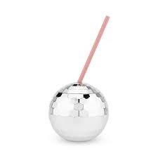 Silver Disco Ball Drink Tumbler