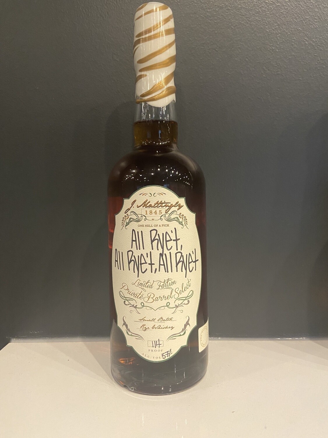 J MATTINGLY RYE WHISKEY 1845 ALL RYE&#39;T