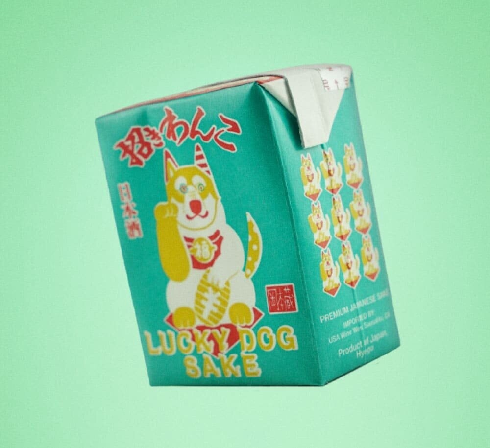 NV Maneki Wanko Lucky Dog Sake Juicebox, Hyogo, Japan