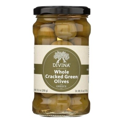 Divinia Green Cracked Olives Jar
