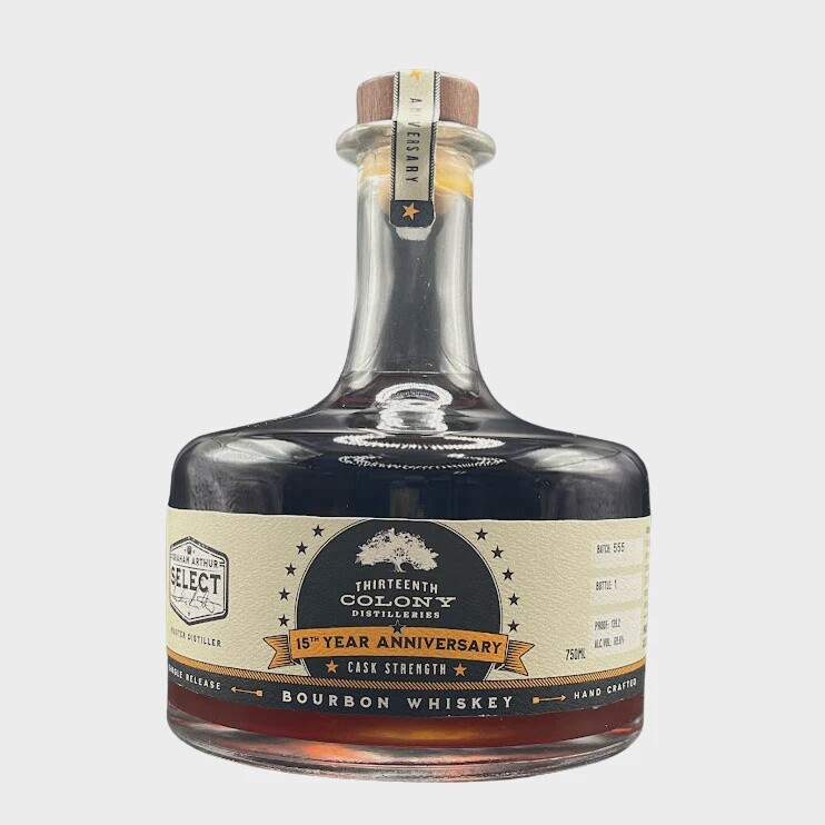 Thirteenth Colony 15th Year Anniversary Cask Strength Bourbon Whiskey