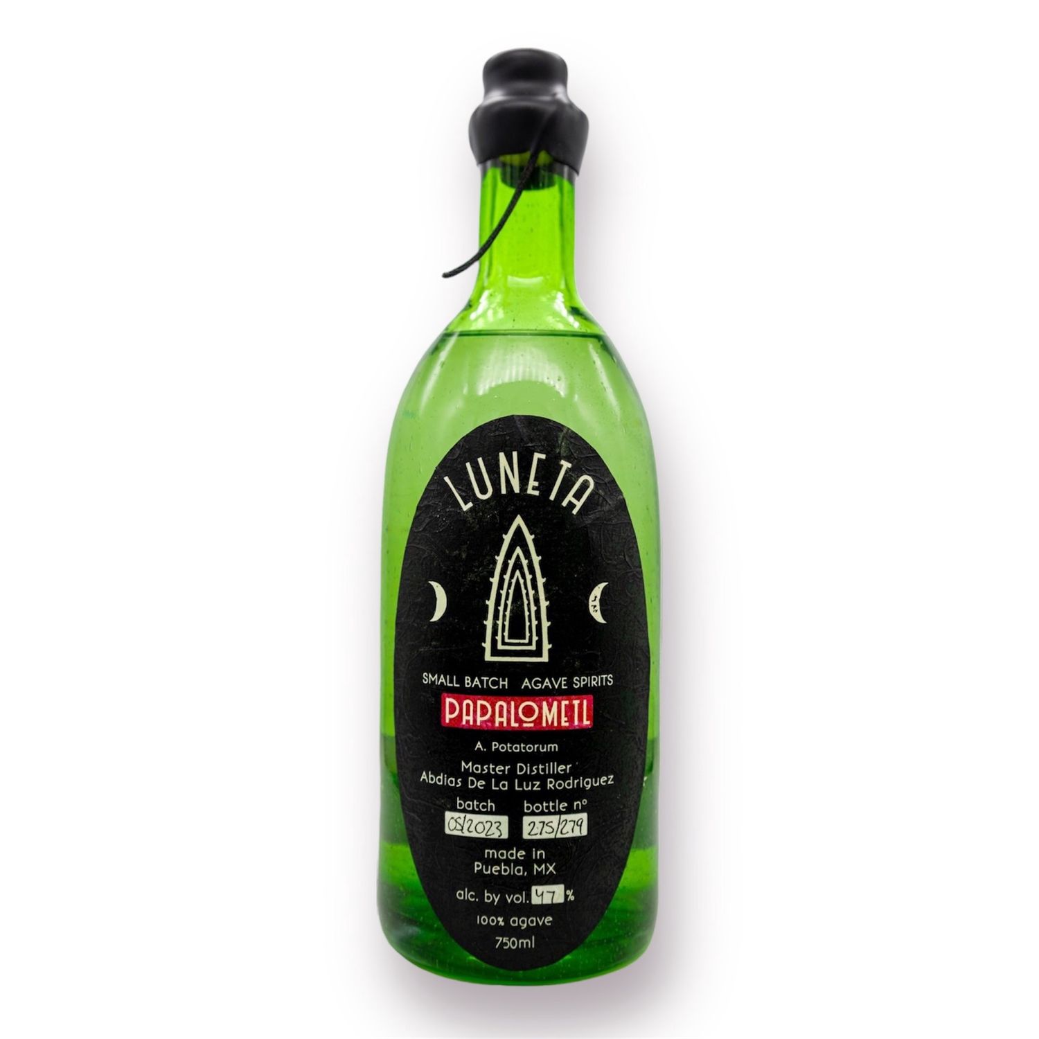 Luneta Papalometl Small Batch Agave Spirit, Abdias Rodriguez, Puebla