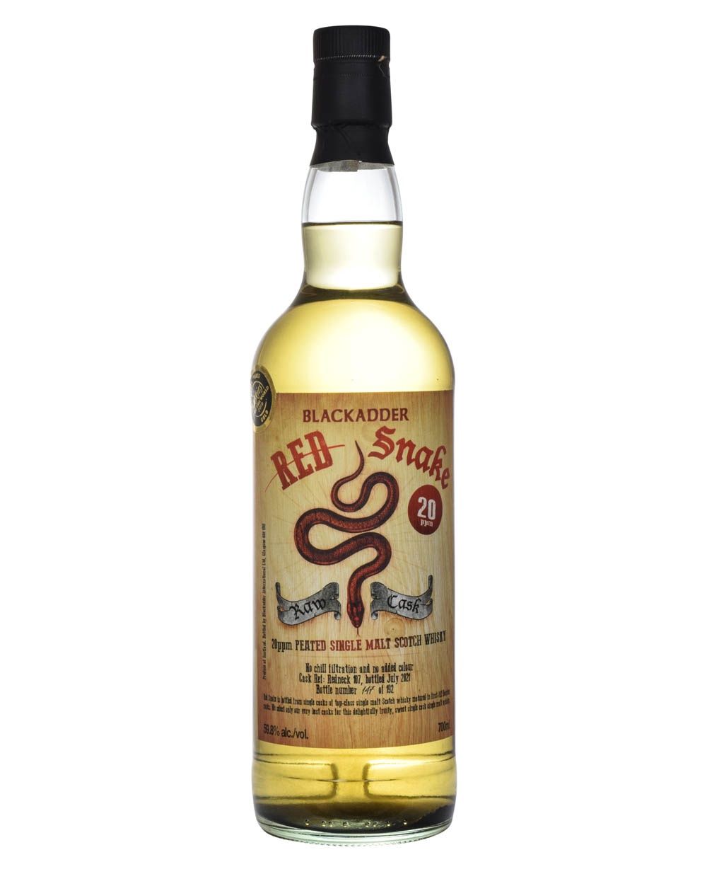 Blackadder Red Snake Raw Cask Red Neck 20ppm Peated Single Malt Scotch Whisky
