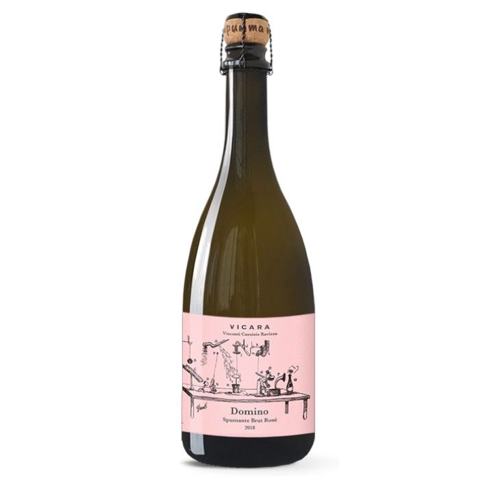 NV Vicara “Domino” Spumante Brut Rose, Monferrato, Piemonte, Italy