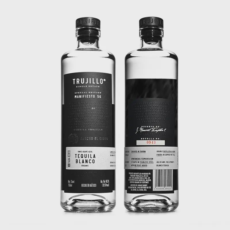 Tequila Trujillo Blanco Manifesto 56 Single Estate Organic