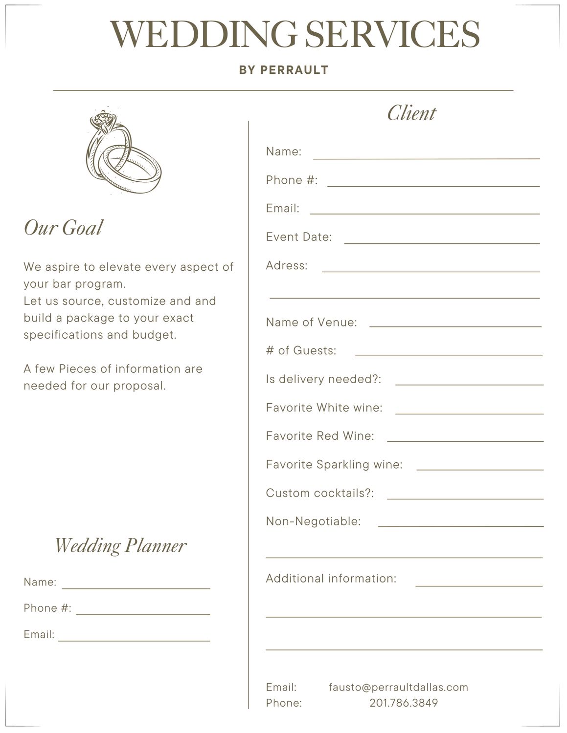 Wedding inquiry