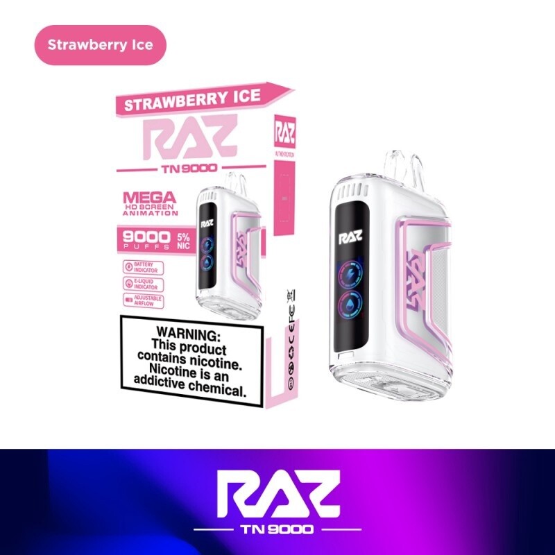 Geekvape - Raz TN9000 Disposable, Flavor: Strawberry Ice