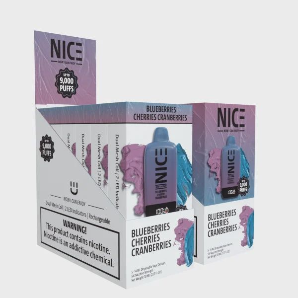 Nice 9000 Disposable, Flavor: Bluberries Cherries Cranberries