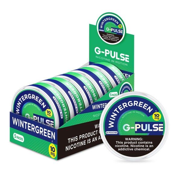G-Pulse Pouches, Nicotine level: 6mg, Flavor: Wintergreen