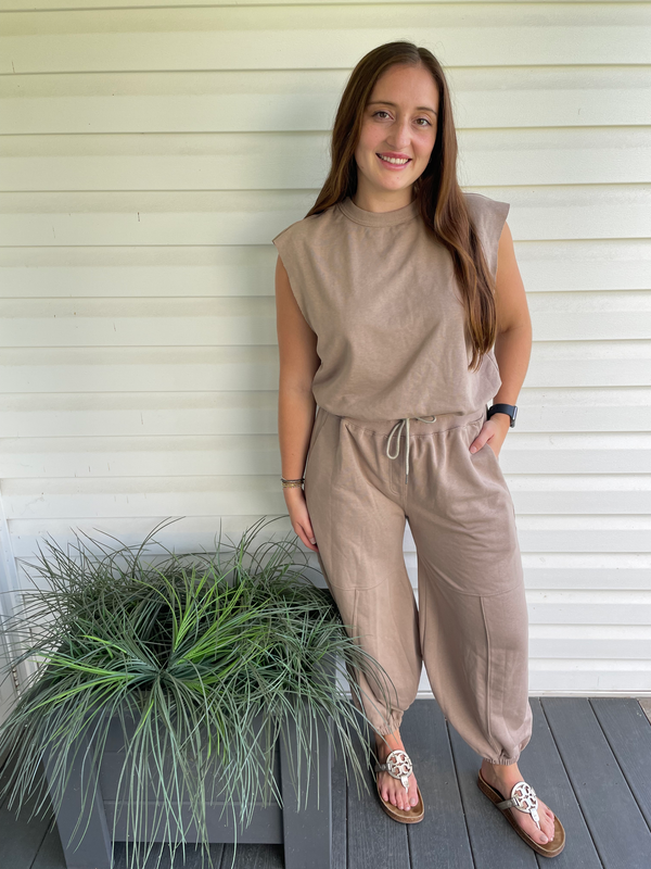 On The Go Jumpsuit Mocha