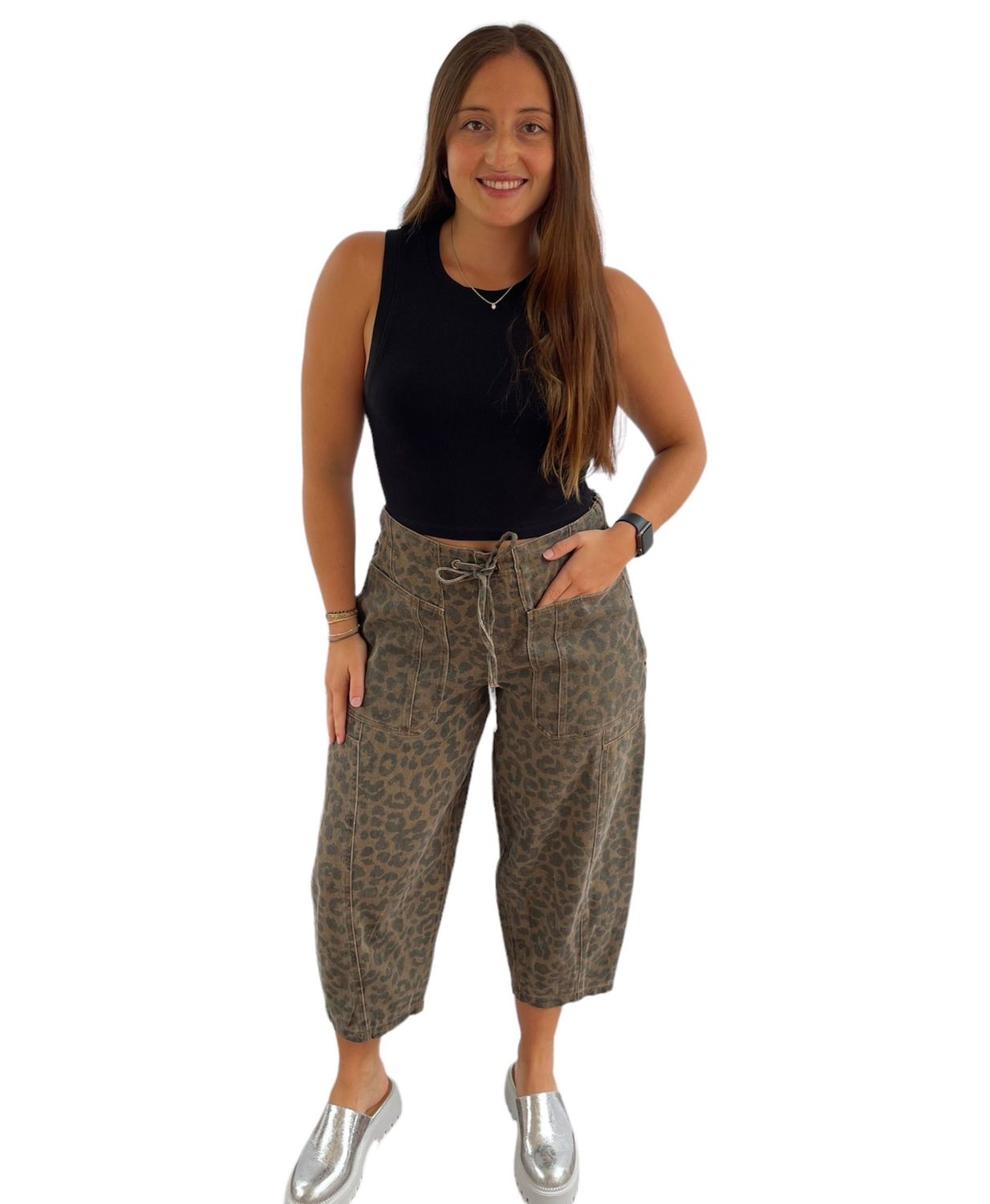 Statement Cropped Wide Leg Denim