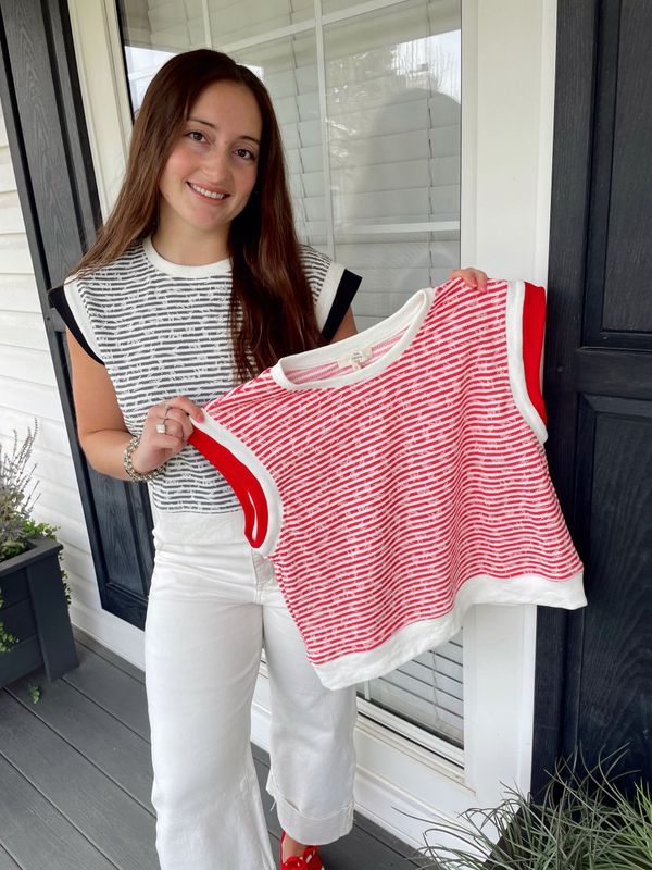 Nautical Stripe Top Red